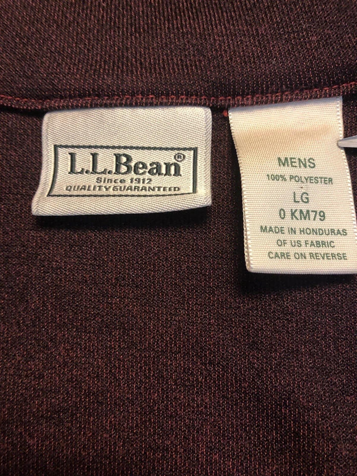 Men's L.L. Bean 1/2 Zip Maroon Red Sweater Pullover Size Large L Long Sleeves - Image 3 of 4