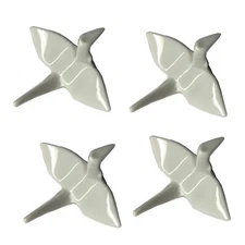 JapanBargain Set of 4 White Porcelain Chopstick Rest Origami Crane Shape 4813