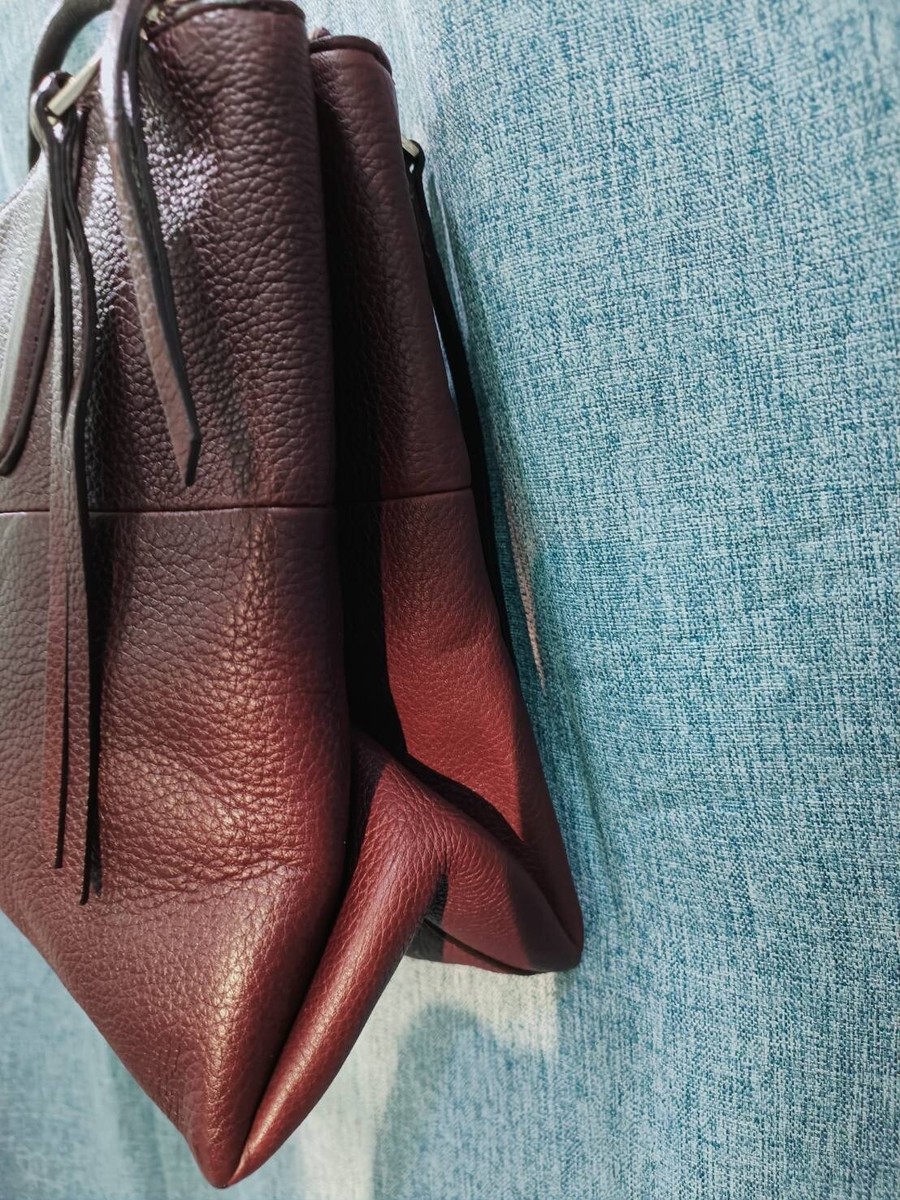 Coach 28160 Borough Pebbled Oxblood Leather Satchel Handbag Coach 28160 Borough Pebbled Oxblood Leather Satchel Handbag