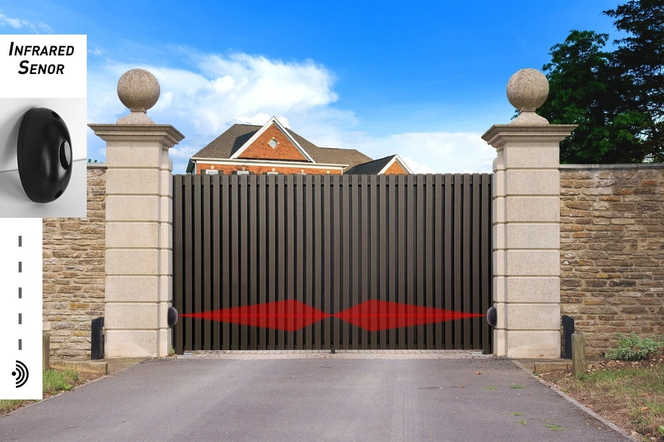 Abridor automático de puertas correderas 1800 lb accionado por rack con 2 controles remotos y kit completo Foto 3 de 4