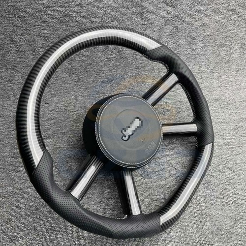 Custom Carbon Fiber Napa Leather Steering Wheel For Jeep Wrangler 2008-2011 - Picture 2 of 4
