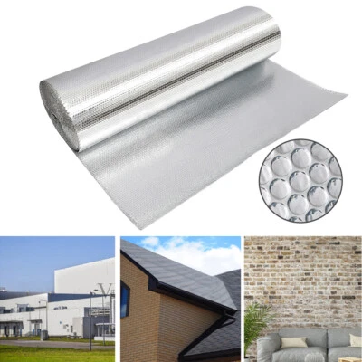 10M-50M Roll Double Bubble Foil Insulation Shed Commercial Floor Wall Roof Sheds
