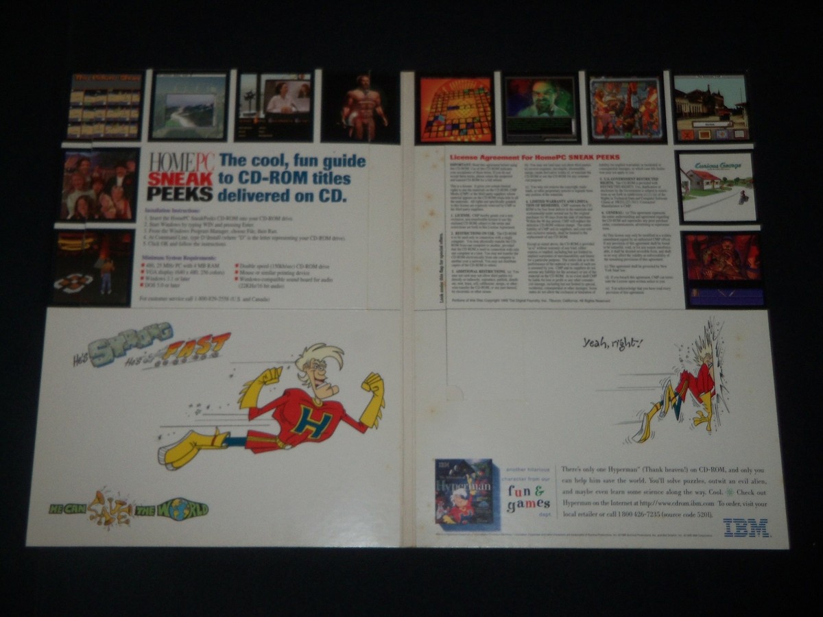 1995 WINTER HOME PC SNEAK PEEKS PREVIEW TODAY'S HOTTESTS CD-ROMS