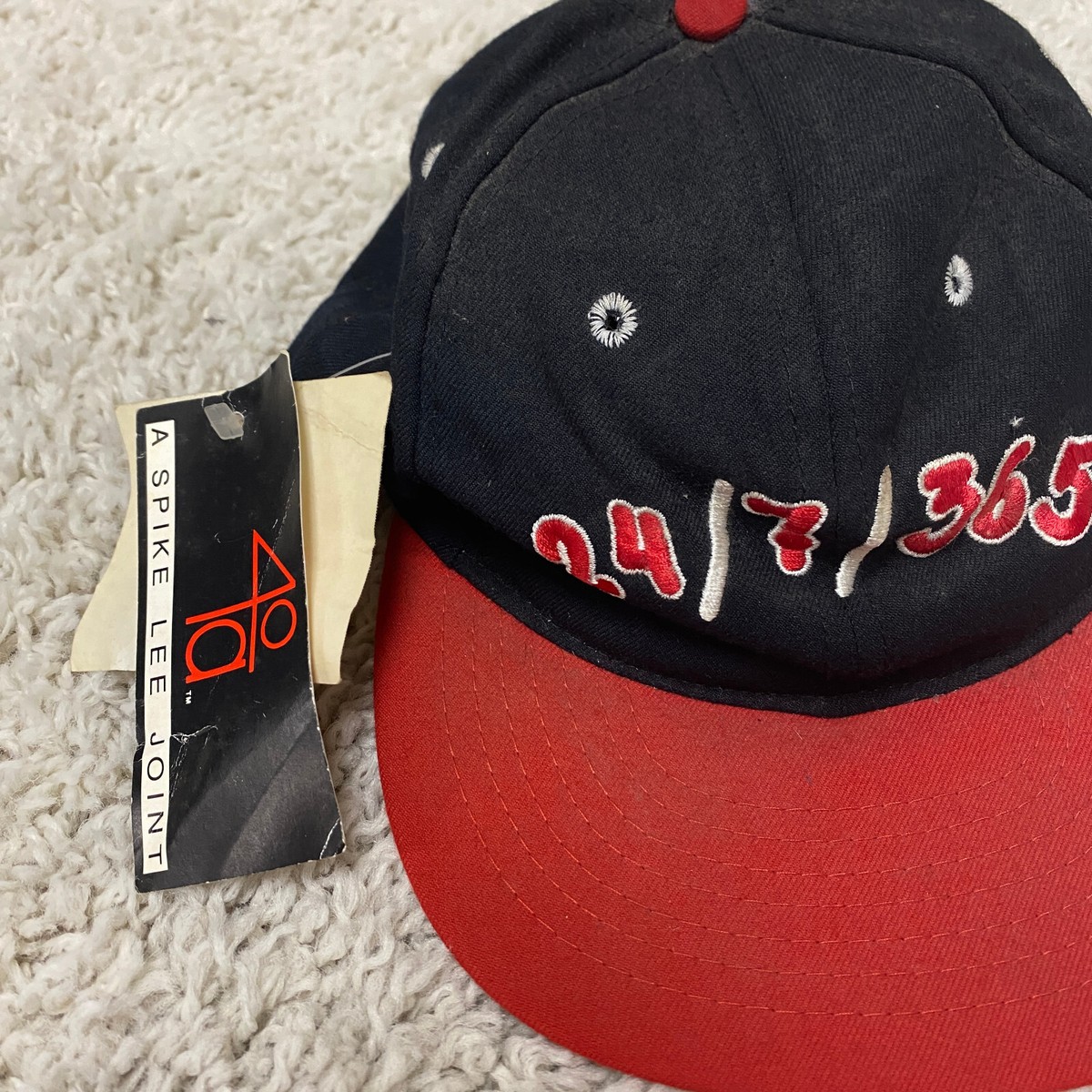 VTG Spike Lee 40 Acres Hat Black Red Snapback I Work Roman 