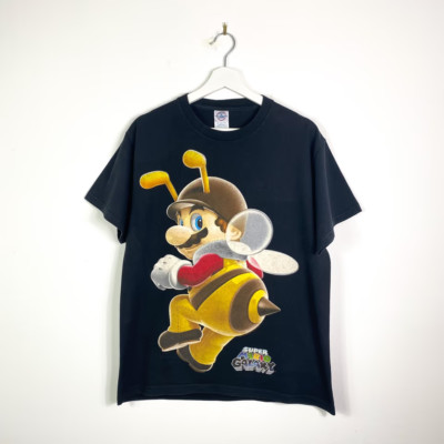 Super Mario Galaxy T-Shirt Gr.M Herren Schwarz Vintage Bedruckt Logo y2k Retro