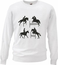 Sweatshirt SILHOUETTE PFERDE REITEN REITER PFERDESPORT PFERDEKOPF DRESSURREITEN