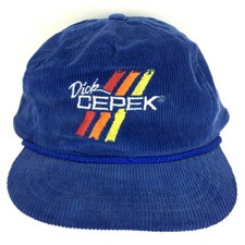 Cappello vintage Dick Cepek berretto velluto a coste ruote fuoristrada camionista logo a scatto baseball