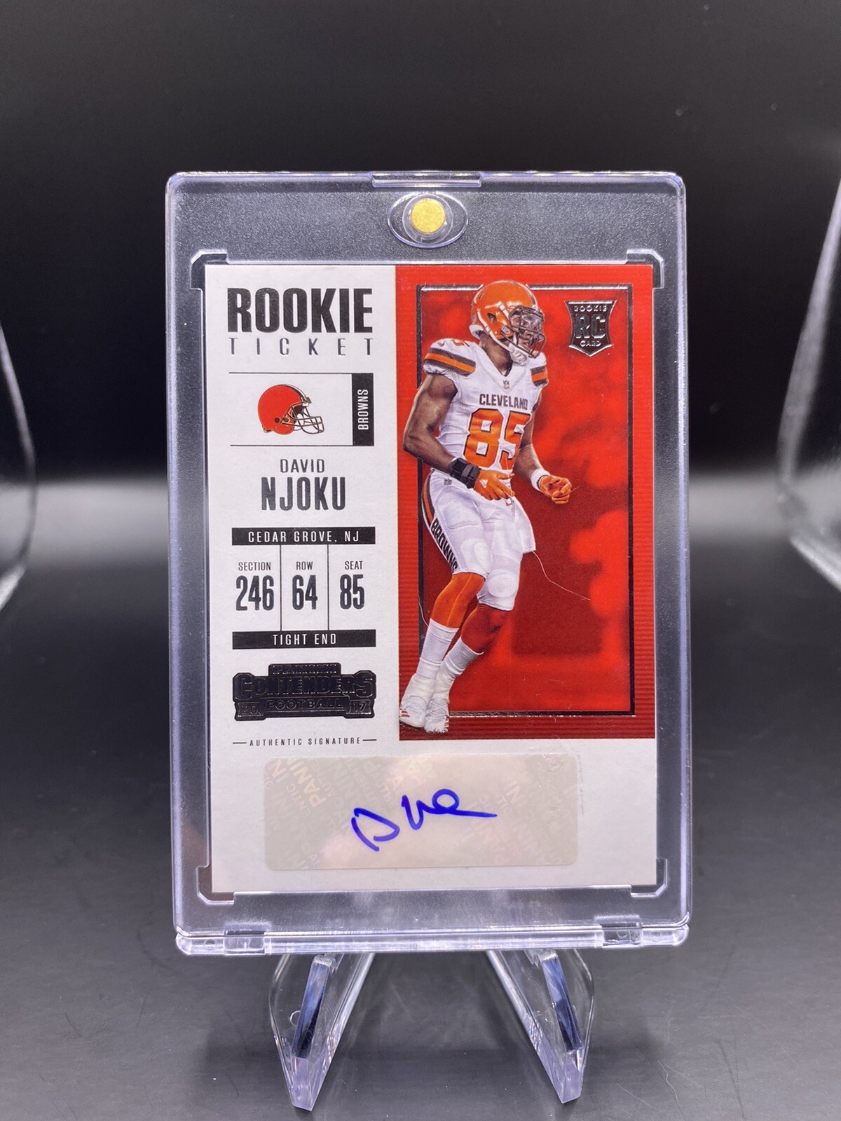 2017 Panini Contenders Rookie Ticket David Njoku #114 Rookie Auto RC