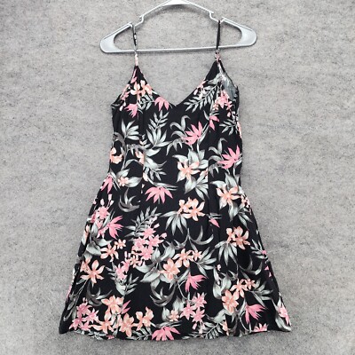 Divided H&M Dress Womens 6 Sleeveless V Neck Black Floral Sundress