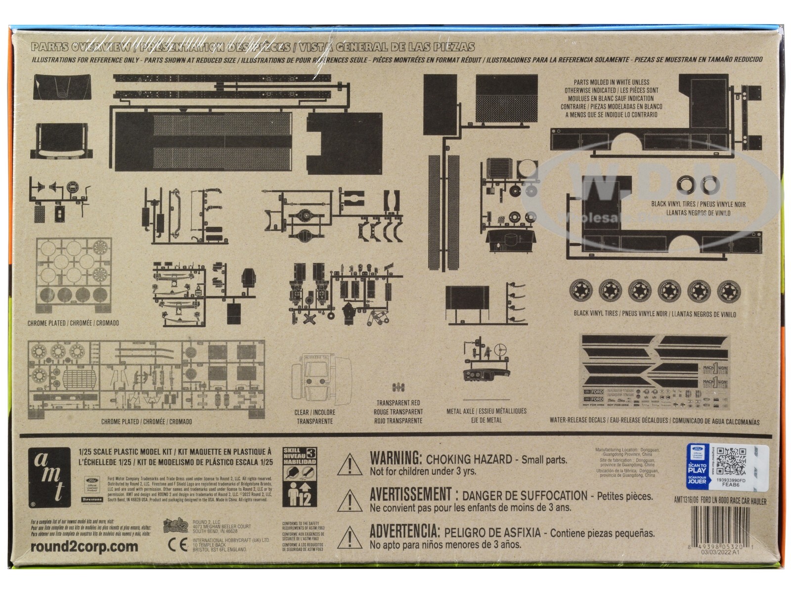 SKILL 3 MODEL KIT FORD LN 8000 RACE CAR HAULER 1/25 SCALE MODEL BY AMT AMT1316