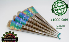 100% Natural Fresh Organic Henna Cones Handmade Mehndi 20g cone  0.50 mm pin tip