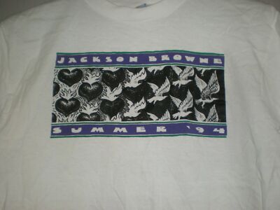 Vintage 2 SIDES Summer 94 Jackson Browne Shirt White Unisex
