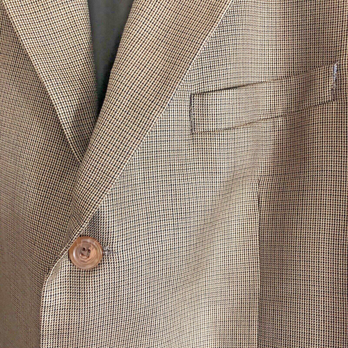 Andrew Fezza Silk & Worsted Wool Blazer Brown Check Sportcoat 46 - Picture 8 of 19