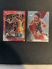 Coby White NBA Hoops Premium RED CRACKED ICE PRIZM & MOSAIC BASE Lot (2) RC