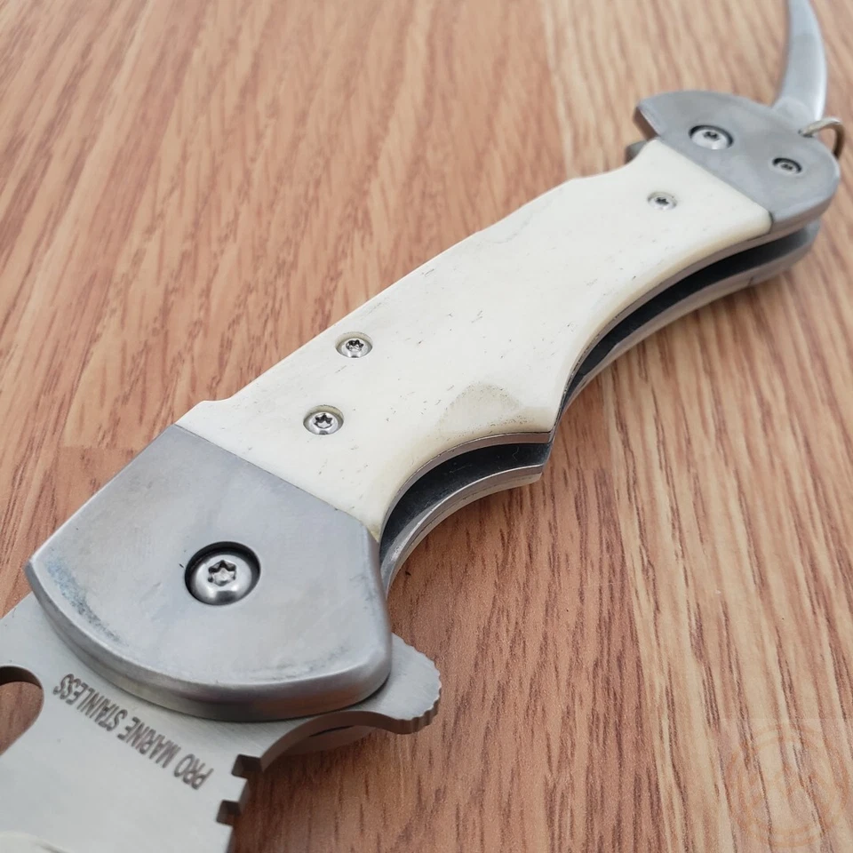 Myerchin Generation 2 Captain Folding Knife 3.25" Stainless Blade Bone Handle - Image 4 of 4