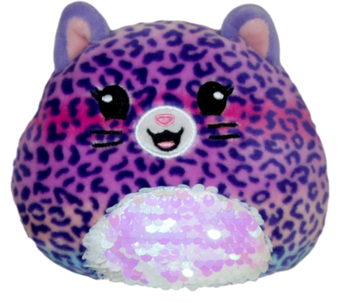 Squishmallow Leopard Squad Plush 5"  Pink Purple Sequin Kelly Toys Mystery Bag - Picture 1 of 4