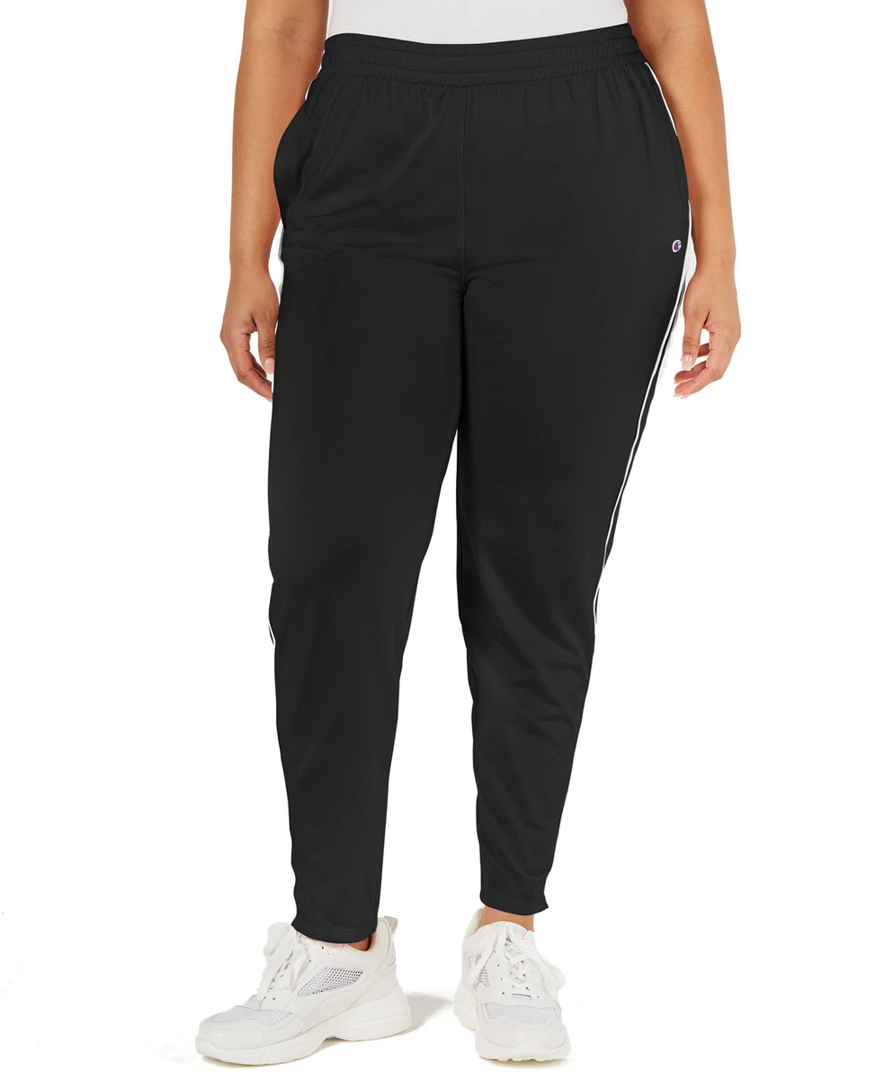 Champion Women's Plus Size Track Pants (3X, Black/White)