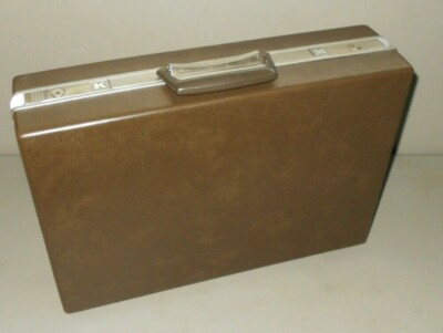 Samsonite Briefcase & Locking Key Brown Hard Shell Large Laptop Case Retro VTG