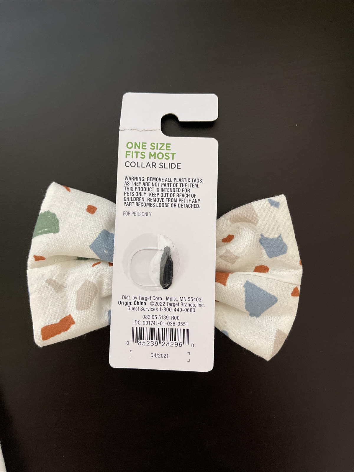 Boots&Barkley Confetti Print Dog Bandana One Size Fits Most + Bow