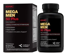GNC Mega Men 50 Plus Multivitamin 120 Tablets  Boosts Immunity EX08/2026 SEALED
