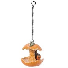Pacific Giftware Orange Fruit Finch Garden Hanging Bird Feeder Statue Home Decor