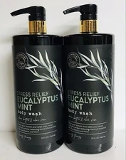BOTANICAL SPA TWIN PACK! Stress Relief Eucalyptus Mint Body Wash -JUMBO! - NEW!