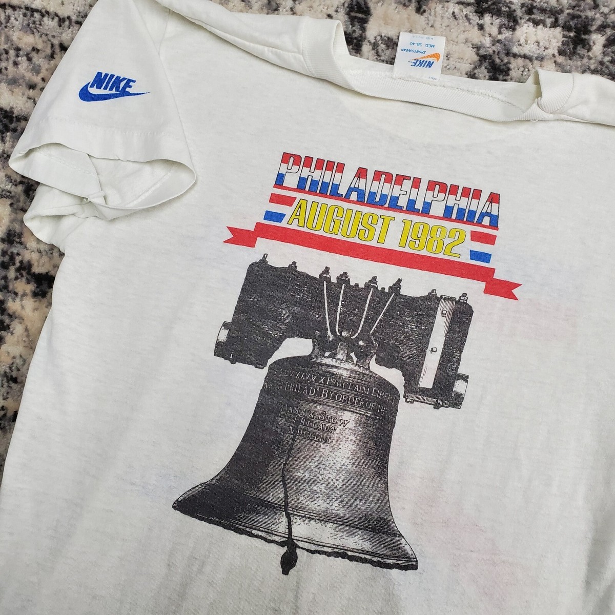 Nike 80s Vtg Liberty Bell Shirt 1982 M Philadelphia Fest White