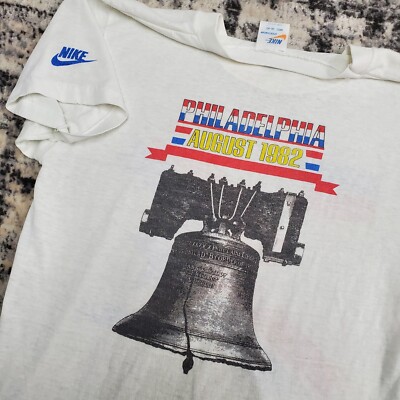 Nike 80s Vtg Liberty Bell Shirt 1982 M Philadelphia Fest White