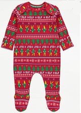 Tuta Pigiama Elfo Natale Bambini Bambino Rosso Nuova Morbida Pezzo Unico Playsuit 