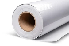 3.0mil Gloss White Vinyl with a Gray-Back Air Egress Permanent Adhesive 5-Year