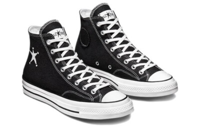 Size 9.5 - Stussy x Converse Chuck 70 High Black for sale online