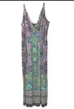 Y2k Babydoll Maxi Dress PlusSz 18/20W Paisley Empire Smocked Waist Resort Cruise