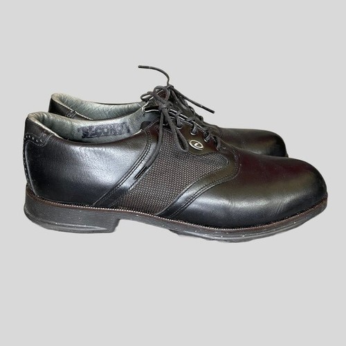 Vintage Y2K 2000 Made In The USA Men’s Dexter Black Leather Golf Shoes Size 10M - Picture 4 of 10
