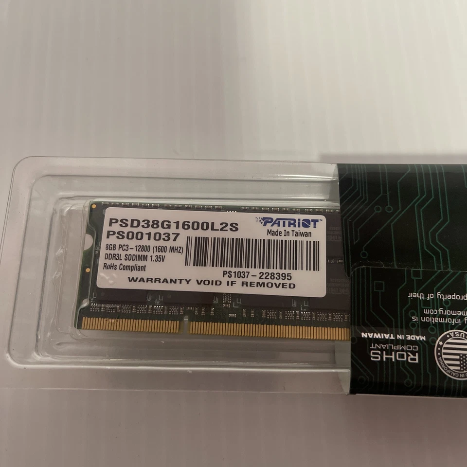 Patriot Signature Line 8GB 204-Pin DDR3 SO-DIMM DDR3L 1600 (PC3L 12800) Laptop - Image 2 of 2