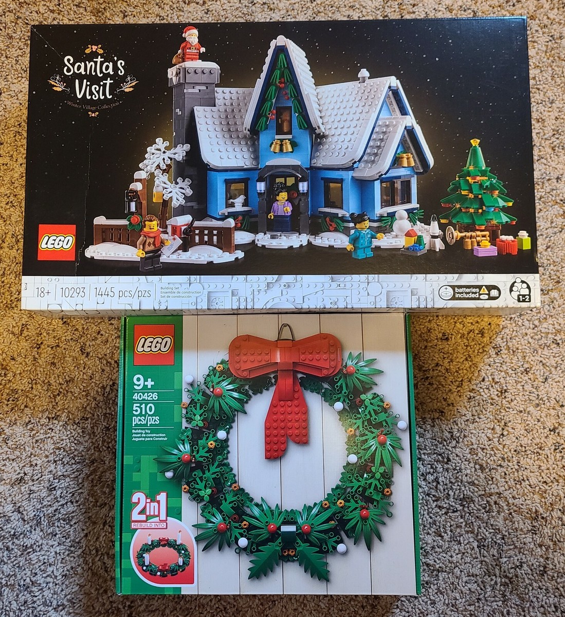 Lego 2-in-1 Wreath 40426 Santa's Visit 10293 Holiday Set lot Brand NEW  Sealed