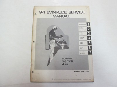 1971 Evinrude 4 PS LIGHTWIN YACHTWIN Service Reparaturhandbuch WERK OEM