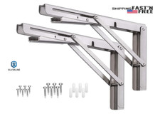 Soporte de estante plegable de acero inoxidable mesa de banco montado en la pared resistente 2X 12"