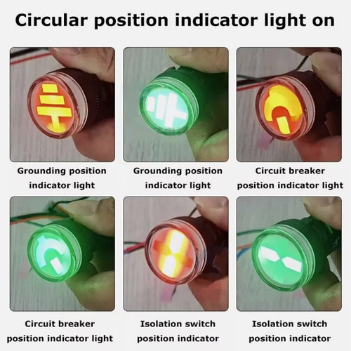 22mm Red Green Dual Color Indicating Position Signal Light 12-220V Circle/Square - Picture 9 of 20