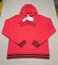 NIKE NCAA Georgia Bulldogs Hoodie Football Fleece Sweater Red Black Large Mens
