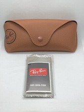 Ray Ban Sunglasses Glasses Case Cleaning Cloth Luxottica Pebbled Brown New