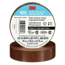 3M Temflex 165 Solvent-Free Vinyl Electrical Tape: 3/4 in. x 60 ft. Brown 