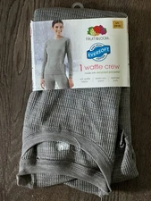 WOMAN'S NEW WAFFLE CREW GRAY L 12-14 FRUIT OF THE LOOM BASE LAYER TOP