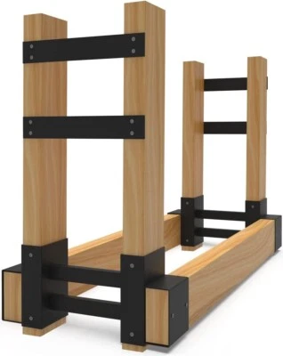 Outdoor Firewood Rack Brackets Kit for Fire Wood Pile Storage Adjustable Log - Image 1 of 4