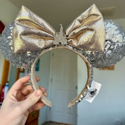 Sequins Minnie Ears Disney Parks Castle Jewel Silver Mickey  display picture 1