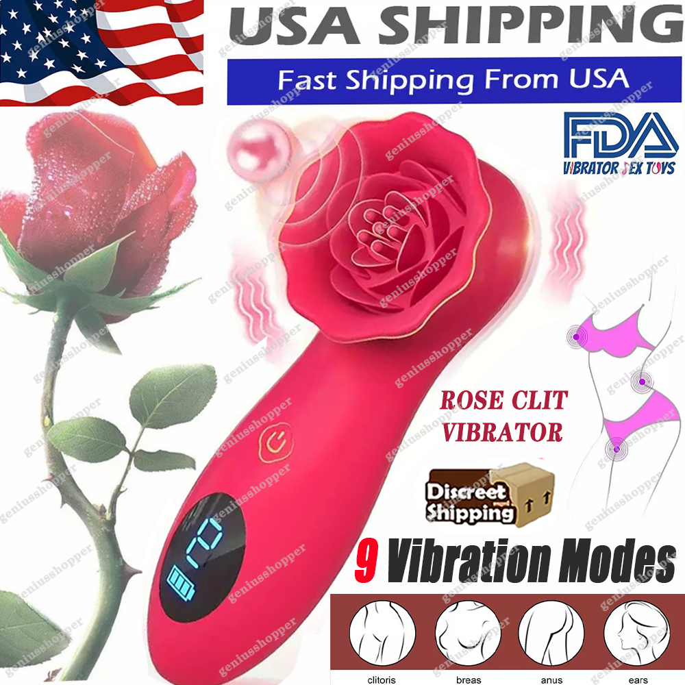 Rose Tapping Vibrator with Oral Clit Licking Tongue & G-Spot Stimulator for Women