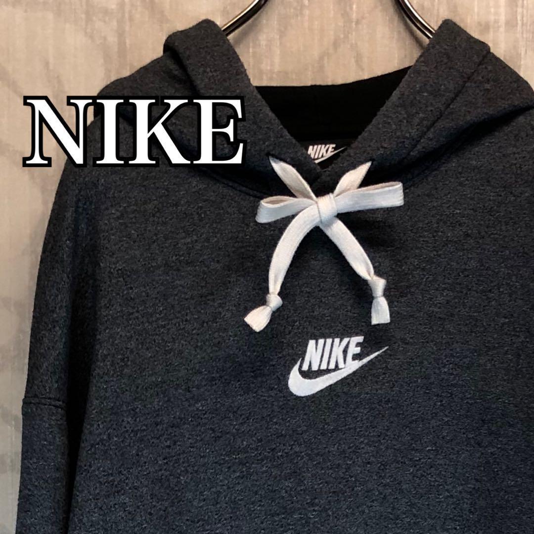トップス NIKE / embroidery design sweat shirts M Men size L Hoodie Nike Hoodie Center Embroidery Logo Hood