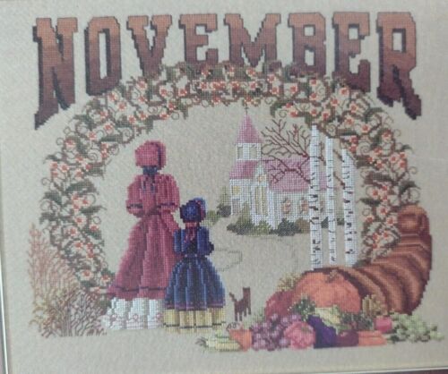 Ancien point de croix Lakewood Remember série « Novembre » ; motif vintage rare - Photo 1 sur 2