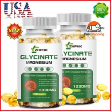 Magnesium Glycinate 1330mg - 240 Capsules For Sleep, Stress Relief Support Bone