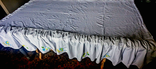 Pottery Barn Kids Quilt Flower Butterfly Twin 89x68” w Sham & Skirt Blue Green - Picture 13 of 18