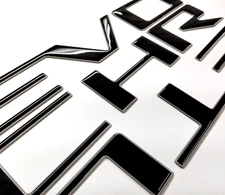 3D BLACK /ALUM OUTLINE RAISED DOMED TAILGATE LETTER FOR COLORAD 2021-22